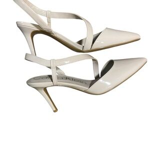 Calvin Klein Women's Beige Slingback Heels Size 10M Like New